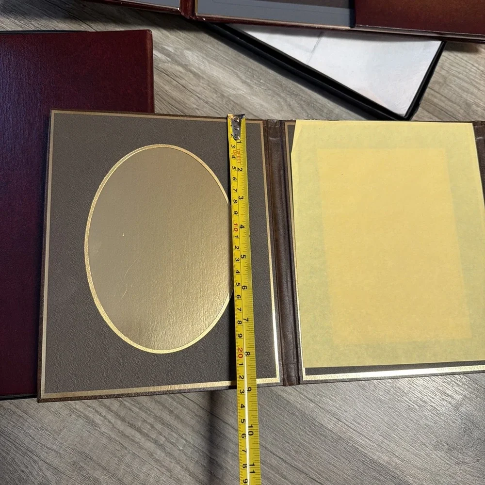 Lot Of 5 Vintage In Box Art Leather Folio For Photo Display Very Nice Multicolor